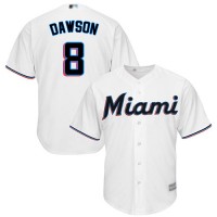 Miami Marlins #8 Andre Dawson White Cool Base Stitched Youth MLB Jersey