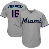 Miami Marlins #16 Jose Fernandez Grey Cool Base Stitched Youth MLB Jersey