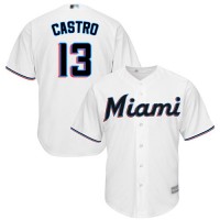 Miami Marlins #13 Starlin Castro White Cool Base Stitched Youth MLB Jersey