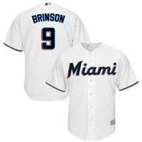 Miami Marlins #9 Lewis Brinson White Cool Base Stitched Youth MLB Jersey