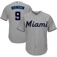 Miami Marlins #9 Lewis Brinson Grey Cool Base Stitched Youth MLB Jersey