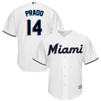 Miami Marlins #14 Martin Prado White Cool Base Stitched Youth MLB Jersey