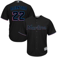 Miami Marlins #22 Sandy Alcantara Black Cool Base Stitched Youth MLB Jersey