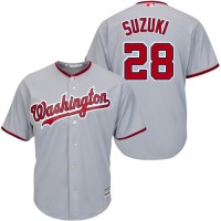 Washington Nationals #28 Kurt Suzuki Grey New Cool Base Stitched Youth MLB Jersey