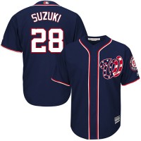 Washington Nationals #28 Kurt Suzuki Navy Blue New Cool Base Stitched Youth MLB Jersey
