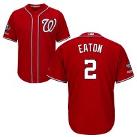 Washington Nationals #2 Adam Eaton Red Cool Base 2019 World Series Champions Stitched Youth MLB Jersey