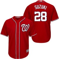 Washington Nationals #28 Kurt Suzuki Red New Cool Base Stitched Youth MLB Jersey