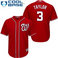 Washington Nationals #3 Michael Taylor Red Cool Base Stitched Youth MLB Jersey