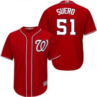 Washington Nationals #51 Wander Suero Red New Cool Base Stitched Youth MLB Jersey