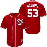 Washington Nationals #53 Austen Williams Red New Cool Base Stitched Youth MLB Jersey