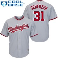 Washington Nationals #31 Max Scherzer Grey Cool Base Stitched Youth MLB Jersey