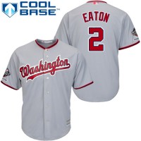 Washington Nationals #2 Adam Eaton Grey Cool Base 2019 World Series Champions Stitched Youth MLB Jersey