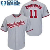 Washington Nationals #11 Ryan Zimmerman Grey Cool Base 2019 World Series Champions Stitched Youth MLB Jersey