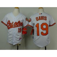 Baltimore Orioles #19 Chris Davis White Cool Base Stitched Youth MLB Jersey