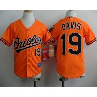 Baltimore Orioles #19 Chris Davis Orange Cool Base Stitched Youth MLB Jersey