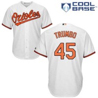 Baltimore Orioles #45 Mark Trumbo White Cool Base Stitched Youth MLB Jersey