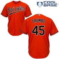 Baltimore Orioles #45 Mark Trumbo Orange Cool Base Stitched Youth MLB Jersey
