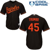 Baltimore Orioles #45 Mark Trumbo Black Cool Base Stitched Youth MLB Jersey