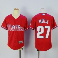 Philadelphia Phillies #27 Aaron Nola Red Alternate Cool Base Stitched Youth MLB Jersey