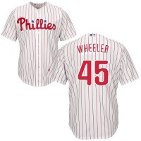 Philadelphia Phillies #45 Zack Wheeler White(Red Strip) Cool Base Stitched Youth MLB Jersey