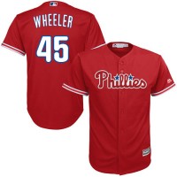 Philadelphia Phillies #45 Zack Wheeler Red Cool Base Stitched Youth MLB Jersey