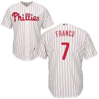 Philadelphia Phillies #7 Maikel Franco White(Red Strip) Cool Base Stitched Youth MLB Jersey