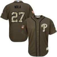 Philadelphia Phillies #27 Aaron Nola Green Salute to Service Stitched Youth MLB Jersey