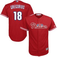 Philadelphia Phillies #18 Didi Gregorius Red Cool Base Stitched Youth MLB Jersey