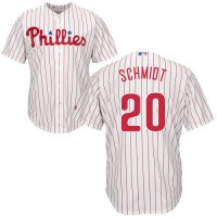 Philadelphia Phillies #20 Mike Schmidt White(Red Strip) Cool Base Stitched Youth MLB Jersey
