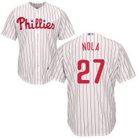 Philadelphia Phillies #27 Aaron Nola White(Red Strip) Cool Base Stitched Youth MLB Jersey