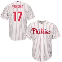 Philadelphia Phillies #17 Rhys Hoskins White(Red Strip) Cool Base Stitched Youth MLB Jersey
