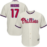 Philadelphia Phillies #17 Rhys Hoskins Cream Cool Base Stitched Youth MLB Jersey