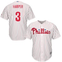 Philadelphia Phillies #3 Bryce Harper White(Red Strip) Cool Base Stitched Youth MLB Jersey