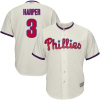 Philadelphia Phillies #3 Bryce Harper Cream Cool Base Stitched Youth MLB Jersey
