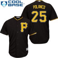 Pittsburgh Pirates #25 Gregory Polanco Black Cool Base Stitched Youth MLB Jersey