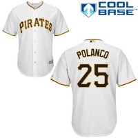 Pittsburgh Pirates #25 Gregory Polanco White Cool Base Stitched Youth MLB Jersey