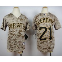 Pittsburgh Pirates #21 Roberto Clemente Camo Cool Base Stitched Youth MLB Jersey