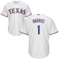 Texas Rangers #1 Elvis Andrus White Cool Base Stitched Youth MLB Jersey