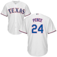 Texas Rangers #24 Hunter Pence White Cool Base Stitched Youth MLB Jersey
