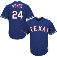 Texas Rangers #24 Hunter Pence Blue Cool Base Stitched Youth MLB Jersey