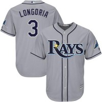 Tampa Bay Rays #3 Evan Longoria Grey Cool Base Stitched Youth MLB Jersey