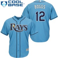 Tampa Bay Rays #12 Wade Boggs Light Blue Cool Base Stitched Youth MLB Jersey