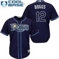 Tampa Bay Rays #12 Wade Boggs Dark Blue Cool Base Stitched Youth MLB Jersey