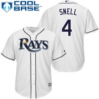 Tampa Bay Rays #4 Blake Snell White Cool Base Stitched Youth MLB Jersey