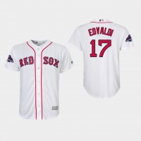 Boston Red Sox #17 Nathan Eovaldi White Cool Base 2018 World Series Champions Stitched Youth MLB Jersey