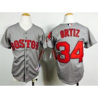 Boston Red Sox #34 David Ortiz Grey Cool Base Stitched Youth MLB Jersey