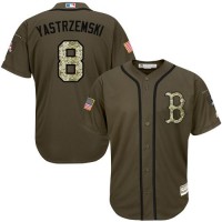 Boston Red Sox #8 Carl Yastrzemski Green Salute to Service Stitched Youth MLB Jersey