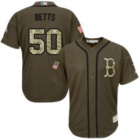 Boston Red Sox #50 Mookie Betts Green Salute to Service Stitched Youth MLB Jersey