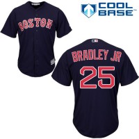Boston Red Sox #25 Jackie Bradley Jr Navy Blue Cool Base Stitched Youth MLB Jersey