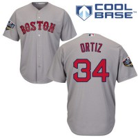 Boston Red Sox #34 David Ortiz Grey Cool Base 2018 World Series Stitched Youth MLB Jersey